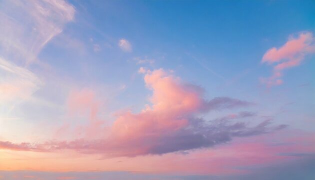 Sunset sky with radiant clouds and sunbeams.