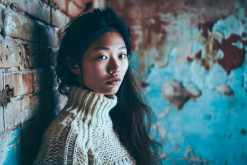 Naklejka premium Portrait of a young Asian woman
