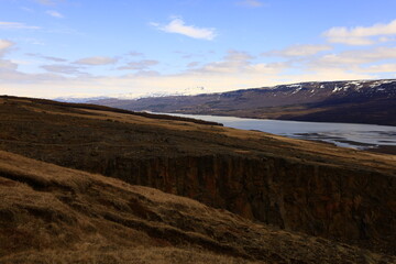 View on a mountain in the Austurland region of Iceland