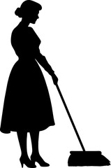 A cleaner Women Vector silhouette illustration.