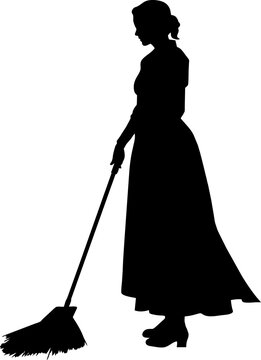 recommend clip art: A cleaner Women Vector silhouette illustration.