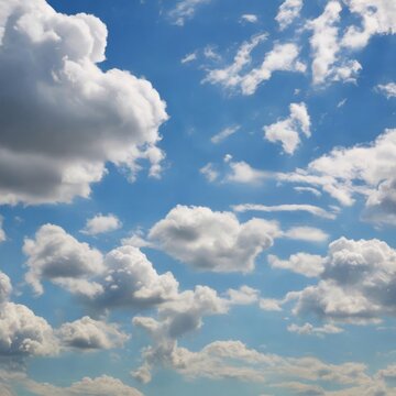 Blue Sky Fluffy Clouds