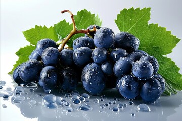 Blue grape isolated on white background   high quality detailed image for advertising