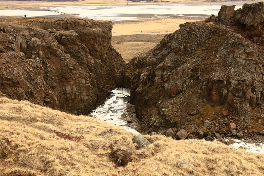 View on Hengifossá in Fljótsdalshreppur, East Iceland