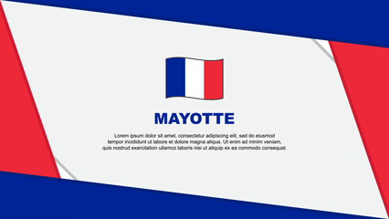Fototapeta na wymiar Mayotte Flag Abstract Background Design Template. Mayotte Independence Day Banner Cartoon Vector Illustration. Independence Day