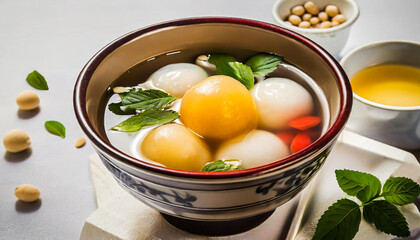Sugar-Coated Happiness: Gold Yellow Tangyuan Sweet Rice Balls for Chinese New Year