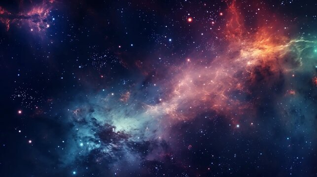 Colorful galaxy background, abstract universe wallpaper © PhotoHunter