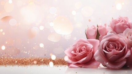 Captivating pink peony flower on enchanting bokeh background with ample space for text placement