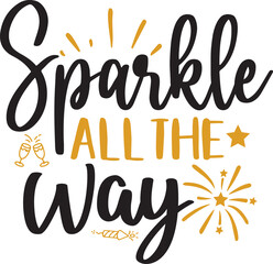 New Year 2024 text design for T-shirts and apparel on plain white transparent isolated background for shirt, hoodie, sweatshirt, card, tag, mug, icon, logo or badge