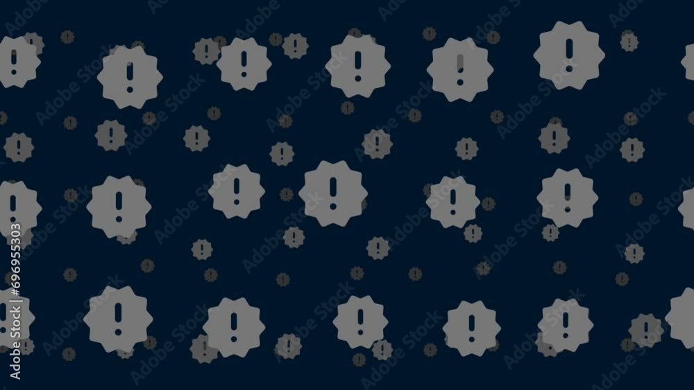 Poster warning symbols float horizontally from left to right. parallax fly effect. floating symbols are loc