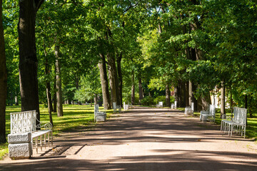 Russia. City of Pushkin. Catherine Park in the city of Pushkin. Tsarskoye Selo. Sights of Russia.