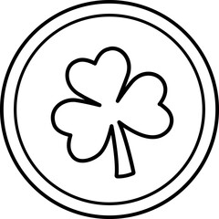 St. Patrick's Day Gold Coin outline