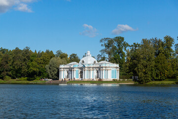 Pushkin, Russia - September 5, 2023: Catherine Palace is a rococo style palace located in the city...