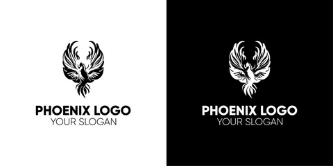 phoenix logo white and black background