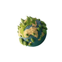 earth globe with recycle symbol