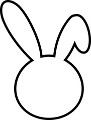 Cute Easter bunny head outline