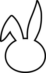 Cute Easter bunny head outline