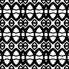 Black and white seamless pattern texture. Greyscale ornamental graphic design. Mosaic ornaments.One color wallpaper.
