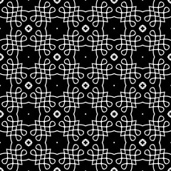 Abstract Shapes. Abstract Background Design. Vector Seamless Black and White Pattern.Simple repeat pattern design.
