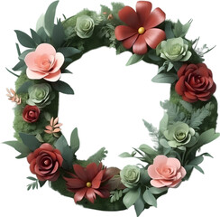 wreath of flower celebration Luxury wreaths symbol, premium holiday decoration icon, elegant festive ornament logo, sophisticated wreath design symbol, high-end Christmas decor icon