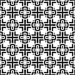 Abstract Shapes. Abstract Background Design. Vector Seamless Black and White Pattern.Simple repeat pattern design.