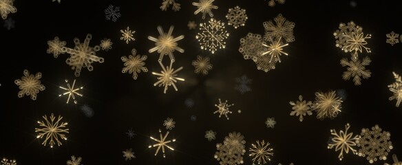 Snowflake Dance: Radiant 3D Illustration Showcasing Falling Christmas Snowflakes in Harmony