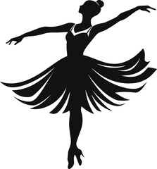 Ballerina in Mid-Twirl Vector for Dance Recitals and Ballet School Marketing