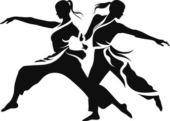 Lively Cha-Cha Dance Couple Vector for Latin Dance Classes and Competitions