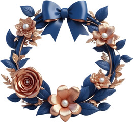 wreath of flowers Luxury wreaths symbol, premium holiday decoration icon, elegant festive ornament logo, sophisticated wreath design symbol, high-end Christmas decor icon, luxury winter celebration em