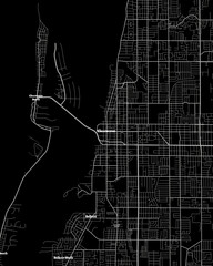 Clearwater Florida Map, Detailed Dark Map of Clearwater Florida