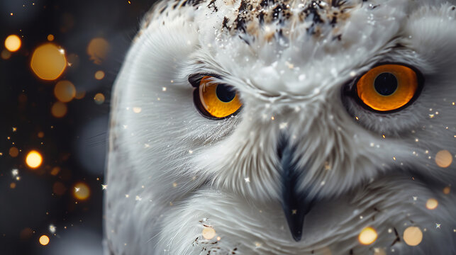 Zoom In On Snowy Owl Face