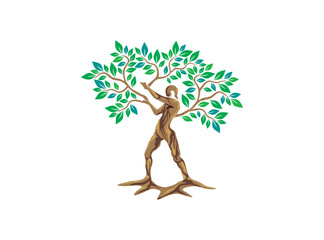 dryad human tree vector. abstract of tree illustration