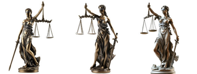 Set of  Lady Justice on Transparent Background