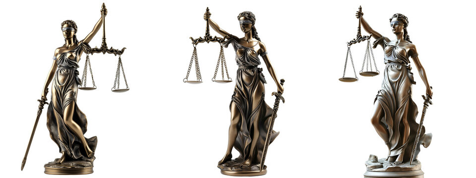 Set of  Lady Justice on Transparent Background