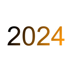 Happy new year 2024 design. With colorful truncated number illustrations. Premium design for poster, banner, greeting and new year 2024 celebration.