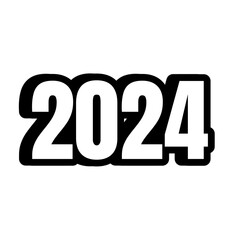 Happy new year 2024 design. With colorful truncated number illustrations. Premium design for poster, banner, greeting and new year 2024 celebration.