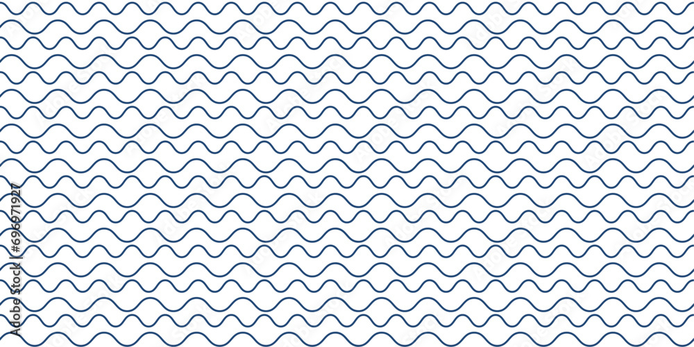 Poster Two types of light blue waves that alternate to create a harmonious simple pattern with a nautical theme.