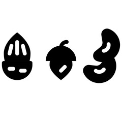 nut almond glyph style icons