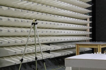 Antenna for electromagnetic compatibility radiated immunity testing in a semi anechoic chamber. EMC...
