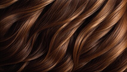 Naklejka premium brown hair flowing in silky textured