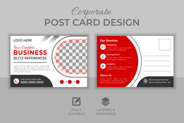 Creative corporate business modern post card design template layout, professional, Elegant postcard design, marketing postcard design, business postcard design, real estate postcard design