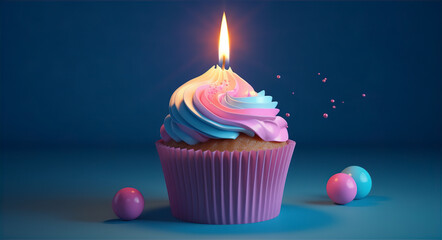 Surreal Sweetness: Photorealistic Cupcake in Beeple-Style Light & Shadow
