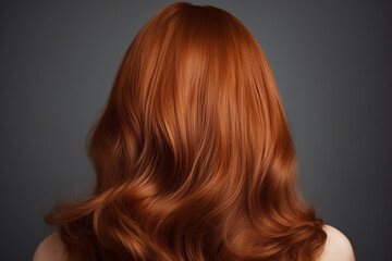 Naklejka premium light brown well-groomed hair on woman's head close-up rear view
