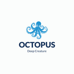 Obraz premium octopus logo. kraken, tentacle, logo, aquatic, ocean, seafood, monster, animal, marine vector illustration