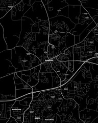 Douglasville Georgia Map, Detailed Dark Map of Douglasville Georgia