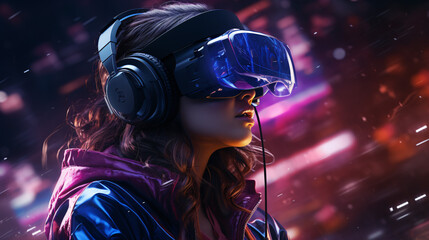 VR delight in a cyber space: Teens explore a future metaverse with NFT game elements.