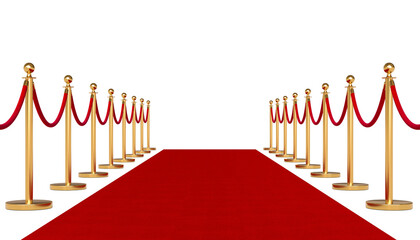 red carpet with ropes and barriers