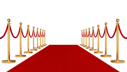 red carpet with ropes and barriers