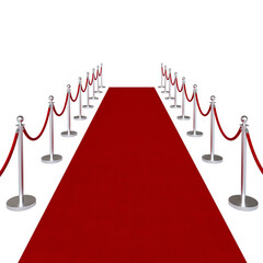 red carpet with ropes and barriers