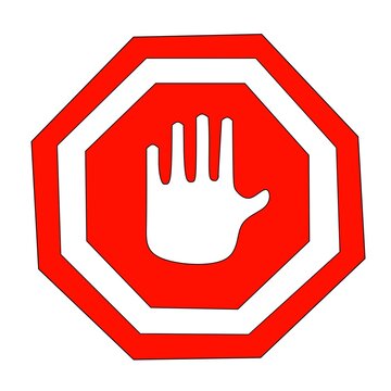 illustration vector graphic of graphic of stop.The Stop symbol with a red background means that it is prohibited to continue walking in a lane.